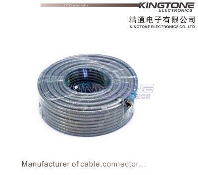 China CATV Outdoor RG6 Coaxial Cable with Compression Connector in 25M RoHS Standard for sale