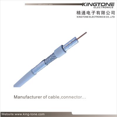 China 77% AL Braid Coaxial Cable RG6 18 AWG CCS with Jelly PE for Underground for sale