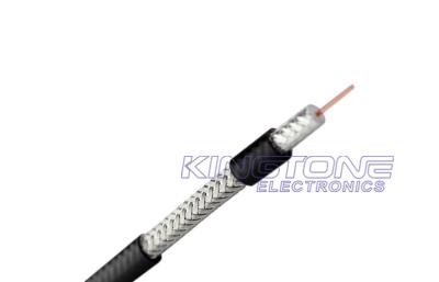 China 75 Ohm RG11 Quad Shield Coaxial Cable 60% and 40% AL Braiding with Messenger for sale