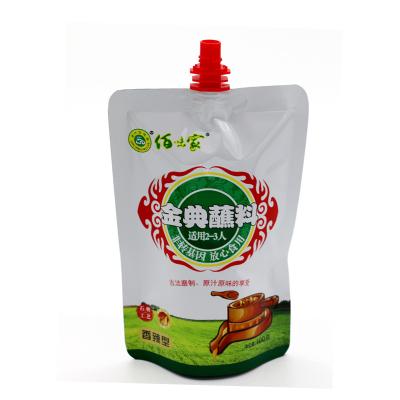 China New Type Good Price Moisture Proof Beverage Bag Ketchup Packs With Resealable Spout Food Spout Bag for sale