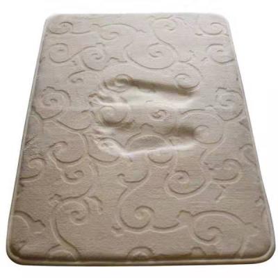 China Sustainable Highly Absorbent Non Slip Custom Size Flannel Memory Foam Bathroom Mat for sale