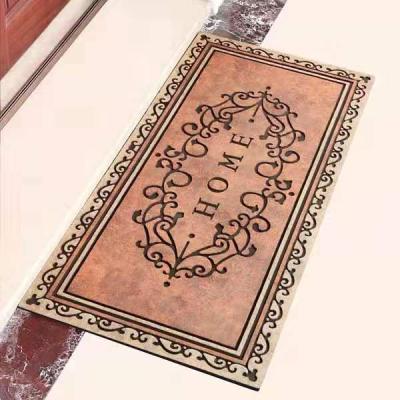 China Waterproof Recycled Anti Slip Rubber Bottom Outdoor Welcome Entranceway Door Mat Washable for sale