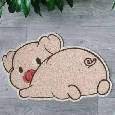 China Washable Kitten Puppy PVC Printed Irregular Shape Cute Pattern Pet Friendly Mat for sale