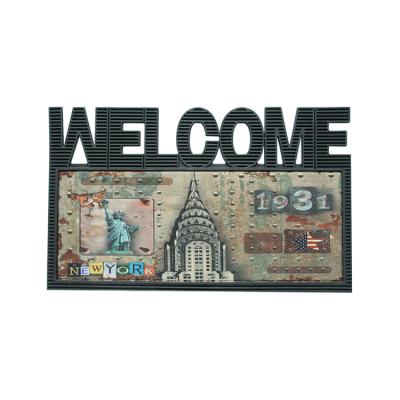 China Washable Hot Selling Durable Absorbent Outdoor Indoor Print PVC Floor Mat for sale