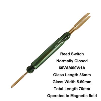 China 36mm Switch/Glass Normally Closed Reed Switch GC1917 60VA 1Amp 400V GC1917 for sale