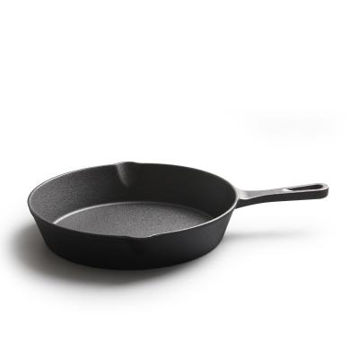 China Direct Selling American Cast Iron Factory Style Saucepan Pre-Seasoned Kitchen Cooking Frying Pan With Handle for sale