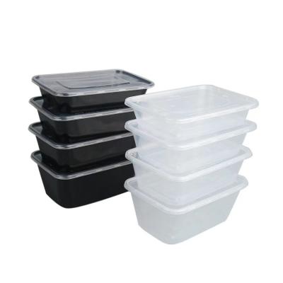 China Other Factory Made 650ml PP Disposable Bowl Food Bowl Black Square Disposable Box for sale