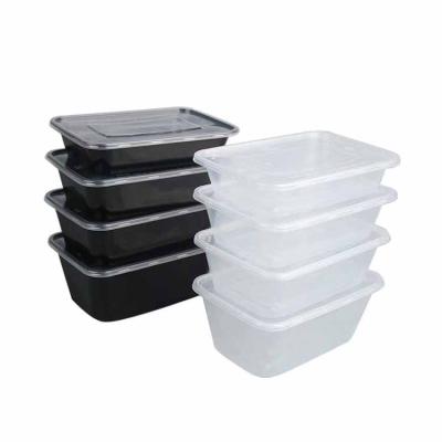 China 750ml PP Food Sustainable Plastic Disposable Pack Container Microwavable Lunch Bento Box for sale