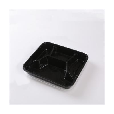 China Plastic Fast Food Tray Lunch Box For Take Away Viable High Capacity Disposable Containers pp for sale