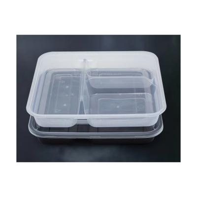 China Safe Reusable Microwave Prep Containers Bento Box Plastic Food Containers Disposable Meal Prep Viable for sale