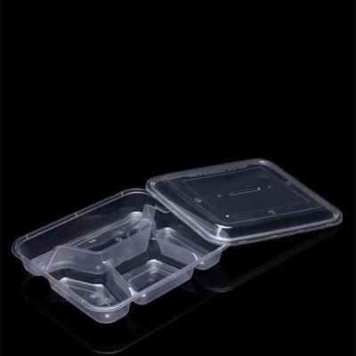 China Customized Viable Wholesale Disposable Food Container Plastic Container Food Storage 3-Compartment for sale