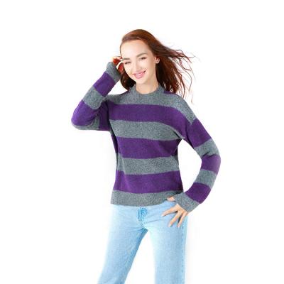 China Extrafine/Ladies 30% Polyester 30% Spandex Warm 27% Acrylic Nylon 20% Striped Sweater Knitted Sweater Cardigan Sweater Women/Soft/Comfortable for sale