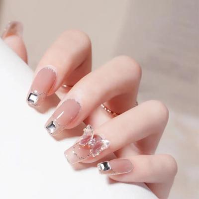 China False Nail Correction Salon Wearing Diamond Crystal Gold Powder Butterfly Nail Corrector Nail Wearing Spot Corrector for sale