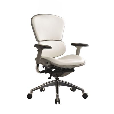 China Factory Direct Sale (Height)Adjustable Height Adjustable Rotating PU Office Executive White Leather Chair for sale