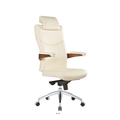 China Modern High Back (Height) Adjustable Modern High Back White Leather Computer Office Swivel Chair for sale