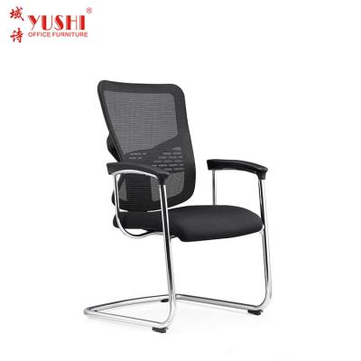 China Comfortable Cheap Durable Metal Mesh Frame Black Fabric Back Seat Back Office Visitor Chair for sale