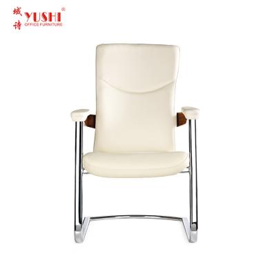 China Best Quality Comfortable Economical High End Executive White Leather PU Visitor Office Chair, Swivel Chair Leather for sale