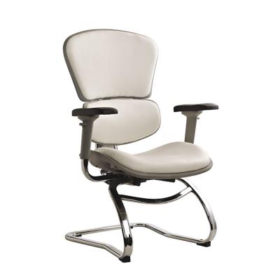 China Foashan Comfortable Factory Logo High Quality White Leather Custom Ergonomic Guest Office Furniture Conference Chairs for sale