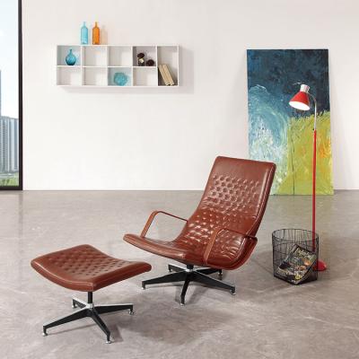 China Hot Selling Office Furniture Living Room Leather Swivel Leisure Leather Lounge Chair for sale