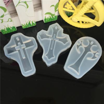 China Sustainable Silicone Cross Shape Mold For Key Chain Epoxy Resin Craft Mold Jewelry Pendant Tool for sale