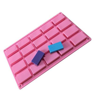 China Viable Wholesale Price 20 Cavity Rectangular Soap Mold Non Stick BPA Free Chocolate Bar Soap Mold Rectangle DIY for sale