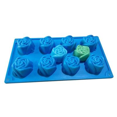 China Sustainable Professional Wholesale Custom 8 Cavity Roses Silicone Mold for sale