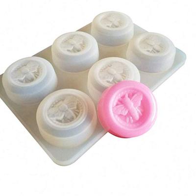 China Sustainable High Quality Easy Release Soap Food Grade 6 Cavity Bee Shape Silicone Handmade Soap Mold for sale