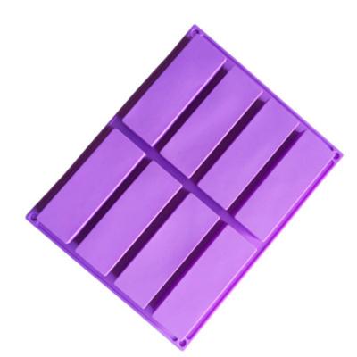 China Sustainable Wholesale Price 8 Cavity Silicone Soap Loaf Molds Eco Friendly Soap Mold Rectangle Loaf Cake Mold for sale