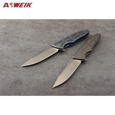 China Handmade Ready to Ship S35VN Titanium Blade Collectable Knife CNC Handle Pocket Folding Knife EDC for sale