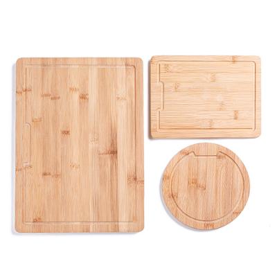 China Viable Wholesale Cheap Prices Large Medium Small Style Kitchen Bamboo Chopping Board Set for sale