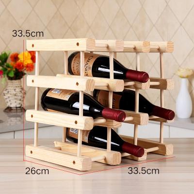 China DIY Stored Countertop Layers Four Six Nine Twelve Bottle Wine Storage Rack Wooden Bamboo Racks for sale