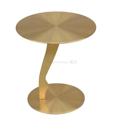 China Coffee Table Industrial Brass Gold Stainless Steel Side Table for sale