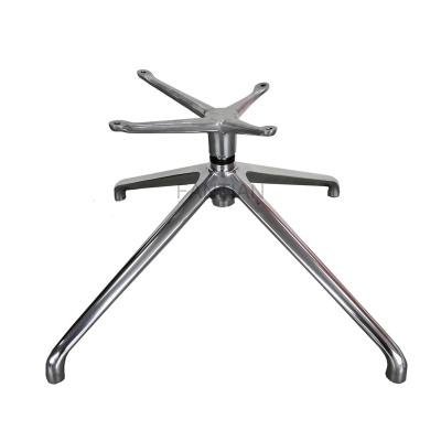 China Modern Aluminum Component Metal Office Chair Swivel Adjustable Base With Sliver Chrome Color for sale