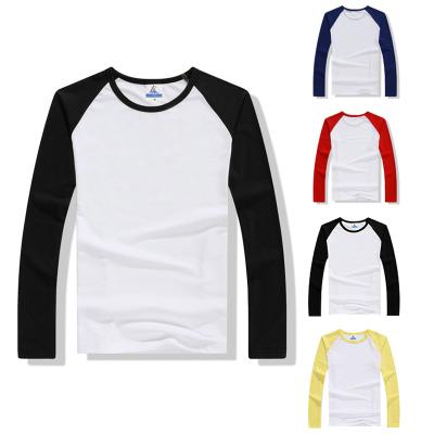 China High Quality Anti-wrinkle Mens 210g Solid Color Long Sleeved Raglan Blank T-shirt Customized Basing Shirt for sale