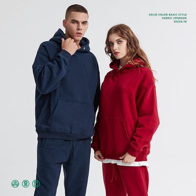 China Loose Sweatpants And Breathable Thick Velvet Hoodie Set High Quality Customize Logo Solid Color Button Hoodie And Tracksuit Set for sale