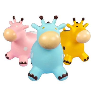 China Toy Safe Inflatable Kids Toys PVC Inflatable Jumping Bouncy Ride On Hopper Giraffe Bounce Animal Animal for sale