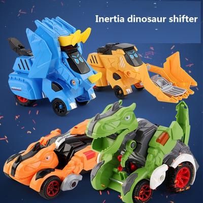 China Toys Car Kids Impact Morphing Mini Dinosaur Toy Triceratops Inertial Vehicle Shape-Changing Mech Collision for sale