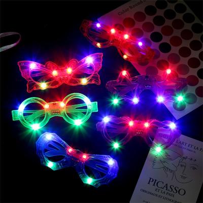 China Led flashing toys 2023 high quality part youki lead glasses pane glass light-up toys led flashing glasses for sale