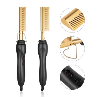 China ABS(Handle)+Copper(Teeth) Hot-Selling Wholesale Custom Logo Electric High Temperature Curly Straight Hair Copper Comb for sale