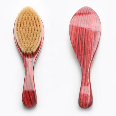 China High Quality Boar Bristle Beard Brush 360 Waves Soft Hair Beauty 100% Wooden Beard Brush for sale