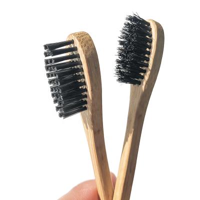 China Nondisposable Private Label Boar Bristle Detangling Brush Wood Hair Edge Sweep Double Sided Control Hair Comb for sale