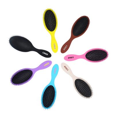 China Home Wholesale Multi Colors Straighten Ultra Soft Massage Detangling Logo Wet Hair Brush Custom Made for sale