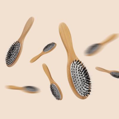 China Nondisposable Wholesale Bamboo Brush Paddle Brush Private Label Wig Hair Extension Wooden Brush for sale