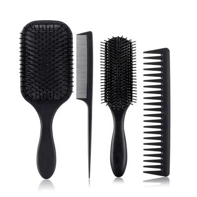 China Professional Hair Beauty Care Professional ABS Plastic Detangle Rat Tail Tooth Denman Paddle Hair Comb Set Brush for sale