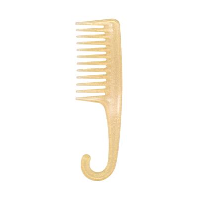 China Low MOQ ABS Salon Custom Logo Multiple Colors Wide Tooth Comb Shower with Wet Hook Hair Comb for sale