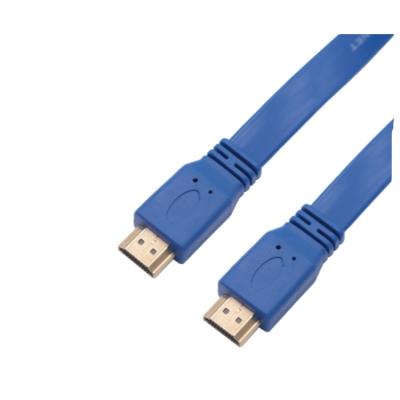 China Ultra High Speed ​​Blue Version 18Gbps 1080p 3D Gold Plated DVD Player Color HDTV Flat Cable 1.4 Gold Plated Connectors - Ethernet and Audio Cable for sale