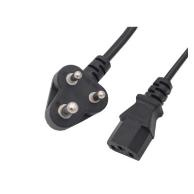 China Home Appliance South Africa India Plug In 3 Pin Power Cord For Computer for sale