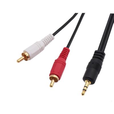 China DVD Player Gold 3.5mm Stereo To 2 RCA Cable Male To Male For MP3 Sound Speaker DVD for sale