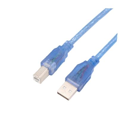 China High Quality Data Transmission USB2.0 AM/BM Data Cables Full Copper With Magnetic Ring Usb Printer Cable 1.5m Transparent Blue for sale