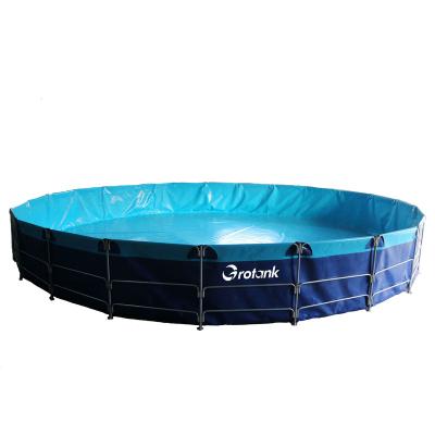 China Eco-friendly Flexible Aquaculture Water Tank / Aquarium Tarpaulin Fish Farming Tank for sale